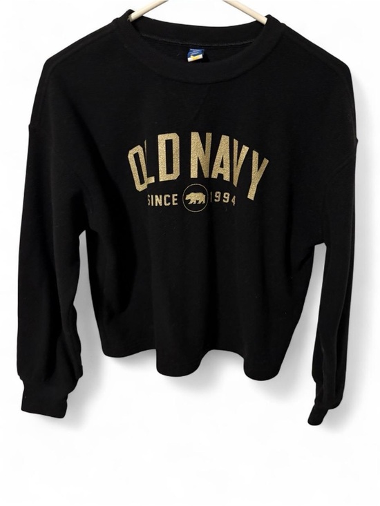 Old Navy Sweaters - Old Navy Black Crewneck Sweater with Gold Logo